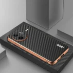 AZNS Electroplated Edge Carbon Fiber Texture Phone Case, For Redmi K80 Pro, For Redmi K80 - Image 2