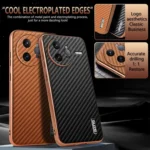 AZNS Electroplated Edge Carbon Fiber Texture Phone Case, For Redmi K80 Pro, For Redmi K80 - Image 3