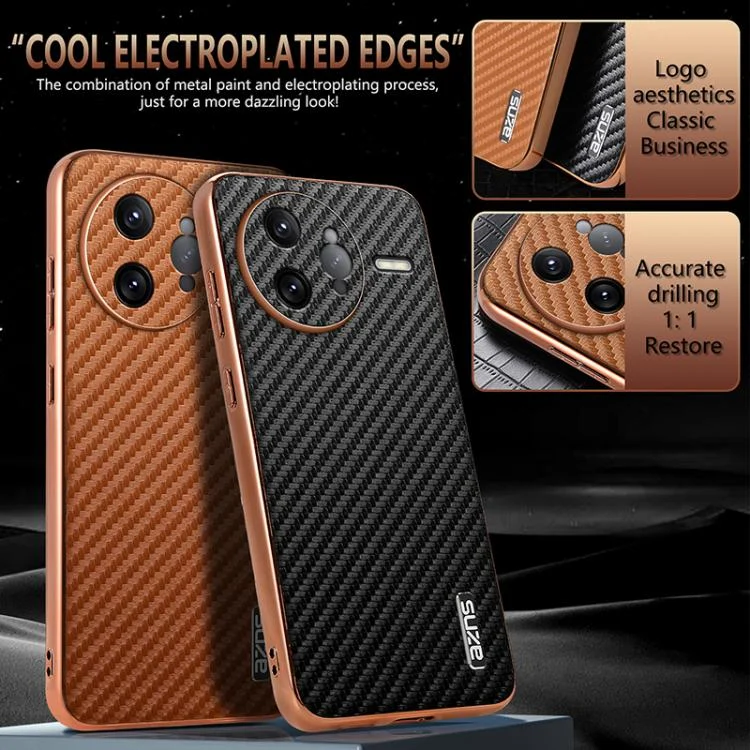 EDA007544301A_2.webp AZNS Electroplated Edge Carbon Fiber Texture Phone Case, For Redmi K80 Pro, For Redmi K80 - Image 3