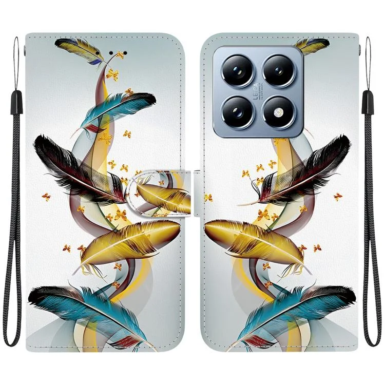 Crystal Texture Colored Drawing Leather Phone Case, For Xiaomi 14T Pro