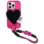 Creative Plush Heart Design Phone Case with Lanyard, For iPhone 16 Pro Max, For iPhone 16 Pro, For iPhone 16 Plus, For iPhone 16, For iPhone 15 Pro Max, For iPhone 15 Pro, For iPhone 15 Plus...