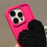 Creative Plush Heart Design Phone Case with Lanyard, For iPhone 16 Pro Max, For iPhone 16 Pro, For iPhone 16 Plus, For iPhone 16, For iPhone 15 Pro Max, For iPhone 15 Pro, For iPhone 15 Plus... - Image 4