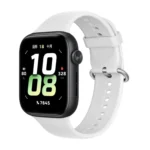 Solid Color Silver Buckle Soft Silicone Watch Band