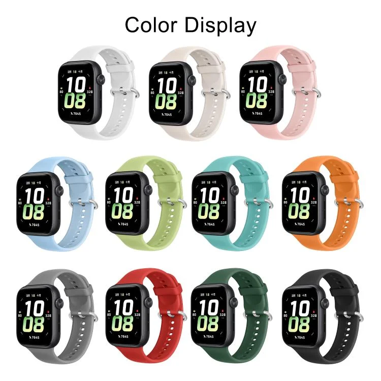 EDA0075472_B2.webp Solid Color Silver Buckle Soft Silicone Watch Band - Image 3