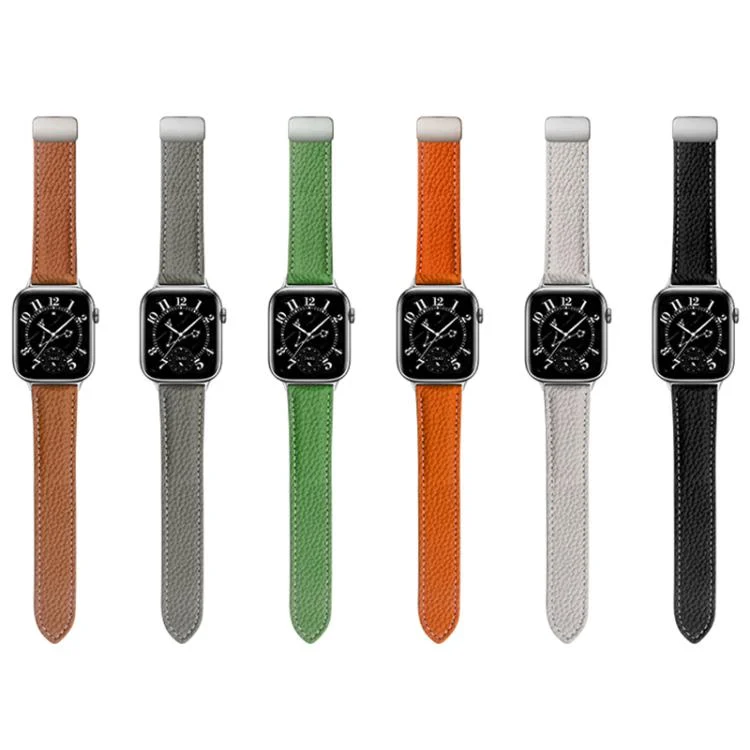EDA0075477_B2.webp Litchi Texture Magnetic Folding Buckle Leather Watch Band - Image 3