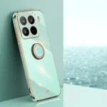 XINLI Straight Edge 6D Electroplate TPU Phone Case with Ring Holder, For Xiaomi 15 Pro, For Xiaomi 15