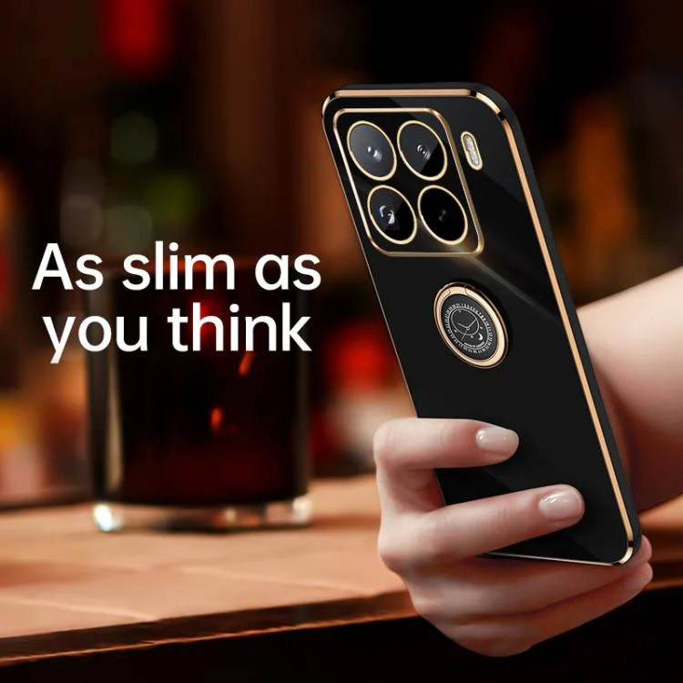 EDA007549801A_1.webp XINLI Straight Edge 6D Electroplate TPU Phone Case with Ring Holder, For Xiaomi 15 Pro, For Xiaomi 15 - Image 2