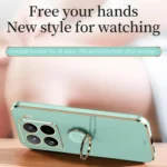 XINLI Straight Edge 6D Electroplate TPU Phone Case with Ring Holder, For Xiaomi 15 Pro, For Xiaomi 15 - Image 4
