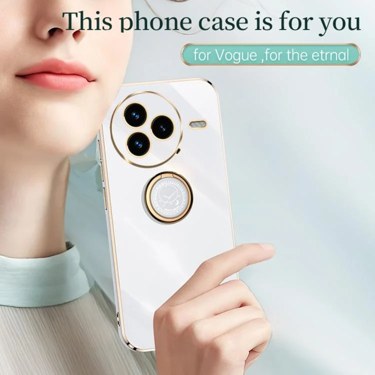EDA007549806A_1.webp XINLI Straight Edge 6D Electroplate TPU Phone Case with Ring Holder, For Xiaomi Civi 5 Pro, For Xiaomi 15 Ultra - Image 2