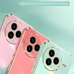 XINLI Straight Edge 6D Electroplate TPU Phone Case with Ring Holder, For Xiaomi Civi 5 Pro, For Xiaomi 15 Ultra - Image 3