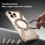 Z-shaped Frameless Metal 360 Holder MagSafe Phone Case, For iPhone 16 Pro Max, For iPhone 16 Pro, For iPhone 16 Plus, For iPhone 16, For iPhone 15 Pro Max - Image 4