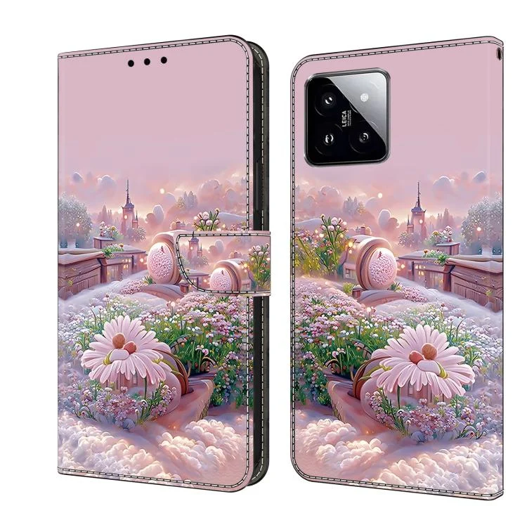 Fresh Painted Leather Phone Case, For Xiaomi 14T Pro, For Xiaomi 14 Pro