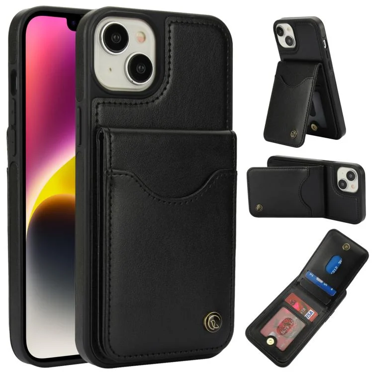 AwQuer Vertical Flip Card Bag Holder Leather Phone Case, For iPhone 14 Plus, For iPhone 14 / 13
