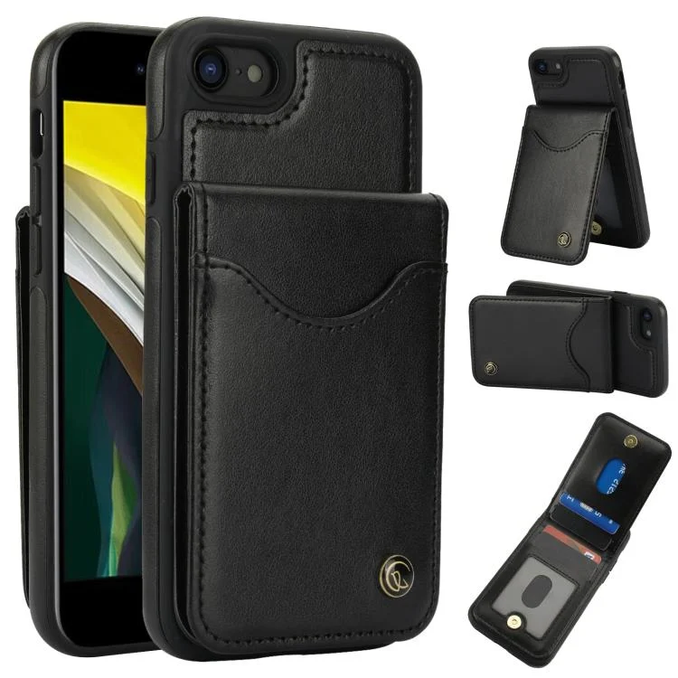 AwQuer Vertical Flip Card Bag Holder Leather Phone Case, For iPhone 7 / 8 / SE 2022, For iPhone 13 Pro Max