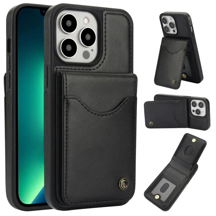 AwQuer Vertical Flip Card Bag Holder Leather Phone Case, For iPhone 13 Pro, For iPhone 12 / 12 Pro