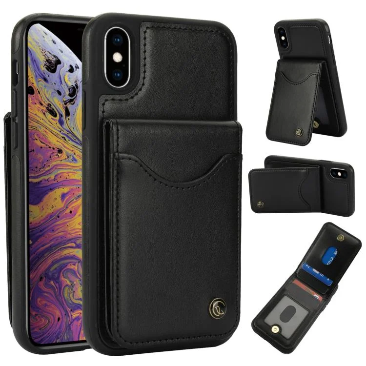 AwQuer Vertical Flip Card Bag Holder Leather Phone Case, For iPhone X / XS, For iPhone XR