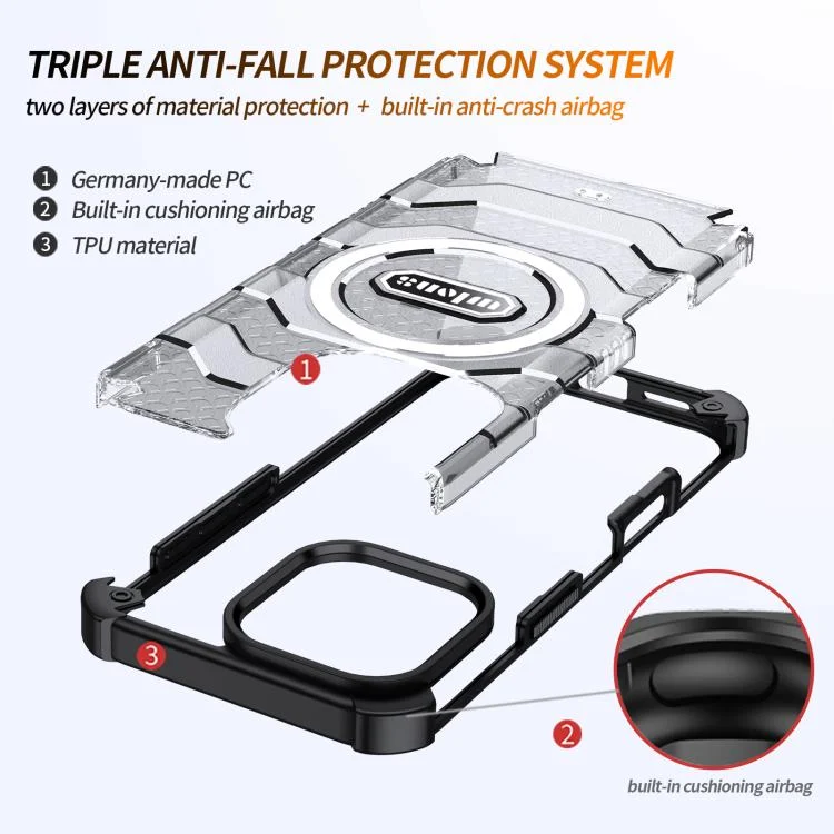 EDA0075725_B4.webp wlons Explorer Series PC Hybrid TPU MagSafe Magnetic Case, For iPhone 16 Pro Max, For iPhone 16 Pro, For iPhone 15 Pro Max, For iPhone 15 Pro, For iPhone 15 - Image 5