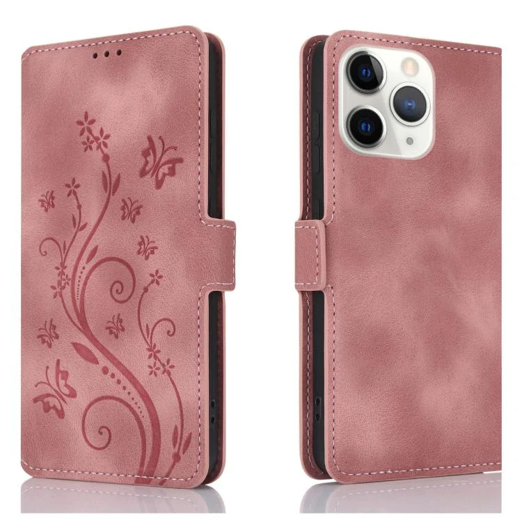 Dreamy Butterfly Love Flower Embossed Leather Phone Case, For iPhone 11 Pro Max, For iPhone 11, For iPhone 11 Pro