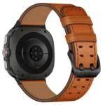 Double Buckle Genuine Leather Watch Band - Image 3