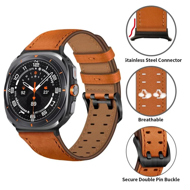 EDA007607901A_2.webp Double Buckle Genuine Leather Watch Band - Image 4
