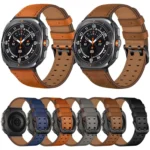 Double Buckle Genuine Leather Watch Band - Image 2
