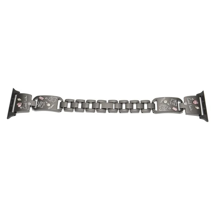 Colored Diamond Cat Stainless Steel Watch Band, For Apple Watch 46mm / 49mm / 45mm / 44mm, For Apple Watch 42mm / 41mm / 40mm / 38mm