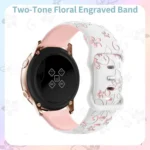 Two Color Bauhinia Embossed Silicone Watch Band - Image 5