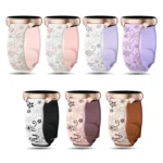 Two Color Bauhinia Embossed Silicone Watch Band - Image 3