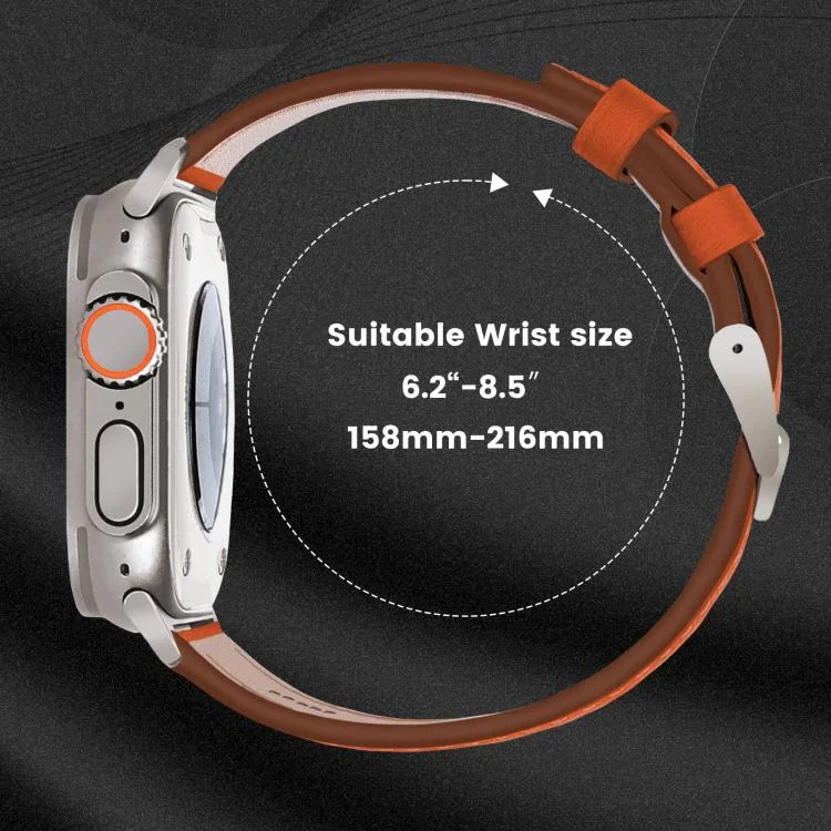 EDA007610001A_4.webp Titanium Buckle Nappa Genuine Leather Watch Band, For Apple Watch 46mm / 49mm / 45mm / 44mm, For Apple Watch 42mm / 41mm / 40mm / 38mm - Image 6
