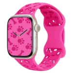 Dog Paw Bones Butterfly Buckle Silicone Watch Band, For Apple Watch 46mm / 49mm / 45mm / 44mm