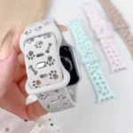 Dog Paw Bones Butterfly Buckle Silicone Watch Band, For Apple Watch 46mm / 49mm / 45mm / 44mm - Image 5