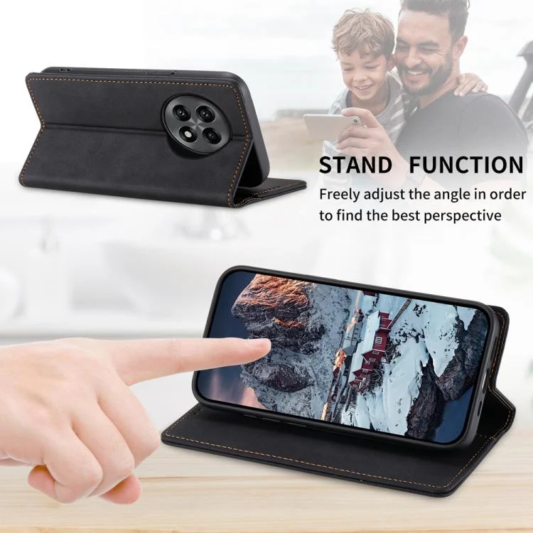 EDA007615301A_3.webp Business Solid Color Magnetic RFID Leather Phone Case, For OnePlus 13R / Ace 5 / Ace 5 Pro - Image 4