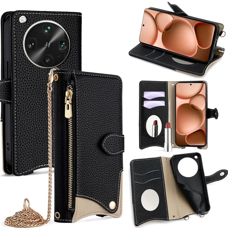 Crossbody Chain Fishtail Litchi Leather Phone Case, For OPPO Find X8 Ultra, For OPPO A5 Pro 5G Global, For OPPO Reno13 F 4G / 5G