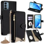 Crossbody Chain Fishtail Litchi Leather Phone Case, For OnePlus Nord N200 5G