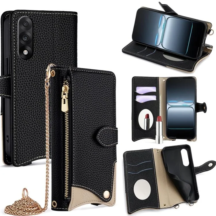 Crossbody Chain Fishtail Litchi Leather Phone Case, For OnePlus Ace 5 Ultra / Nord 5, For OnePlus Ace 5 / Ace 5 Pro, For OnePlus Ace 3 Pro
