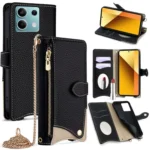 Crossbody Chain Fishtail Litchi Leather Phone Case, For Redmi Note 13 4G, For Redmi K70E / Xiaomi Poco X6 Pro