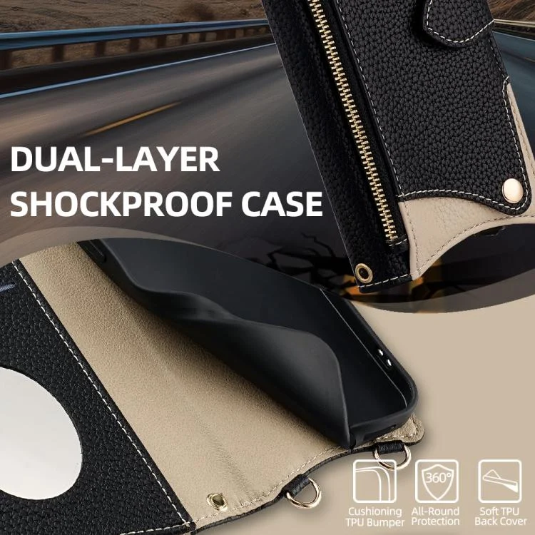 EDA007625802A_6.webp Crossbody Chain Fishtail Litchi Leather Phone Case, For Redmi Note 13 4G, For Redmi K70E / Xiaomi Poco X6 Pro - Image 7