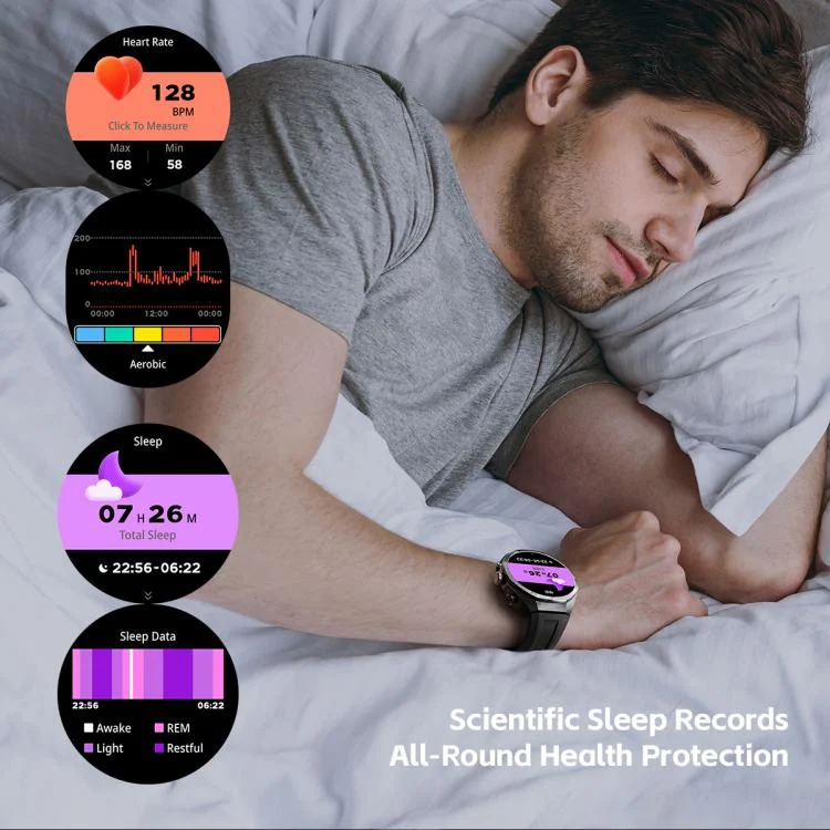 EDA0076273_B10.webp GT97 1.53 inch Round Screen 2 in 1 Bluetooth Earphone Silicone Strap Smart Watch Supports Bluetooth Calls - Image 11