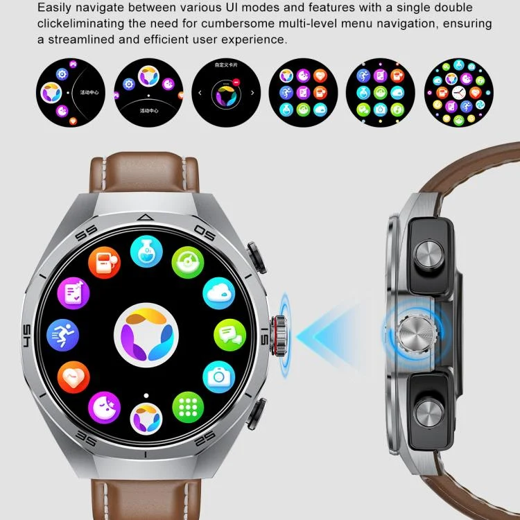 EDA0076273_B3.webp GT97 1.53 inch Round Screen 2 in 1 Bluetooth Earphone Silicone Strap Smart Watch Supports Bluetooth Calls - Image 4