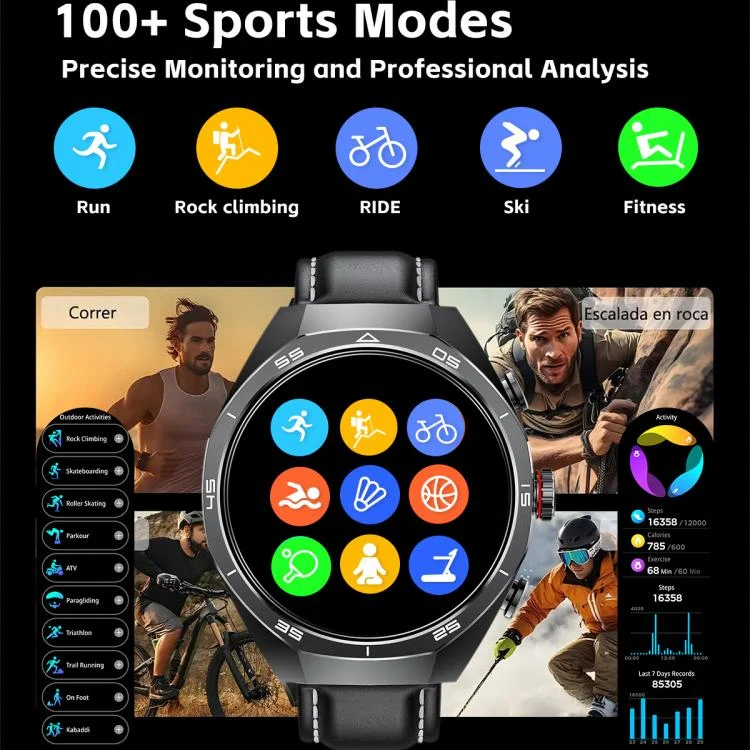 EDA0076273_B4.webp GT97 1.53 inch Round Screen 2 in 1 Bluetooth Earphone Silicone Strap Smart Watch Supports Bluetooth Calls - Image 5