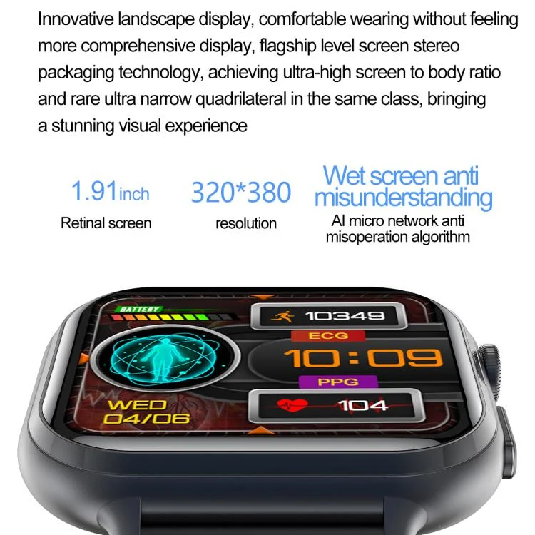 EDA0076289_B2.webp TK17 1.91 inch Horizontal Screen Silicone Strap Smart Watch Supports ECG Electrocardiogram - Image 3