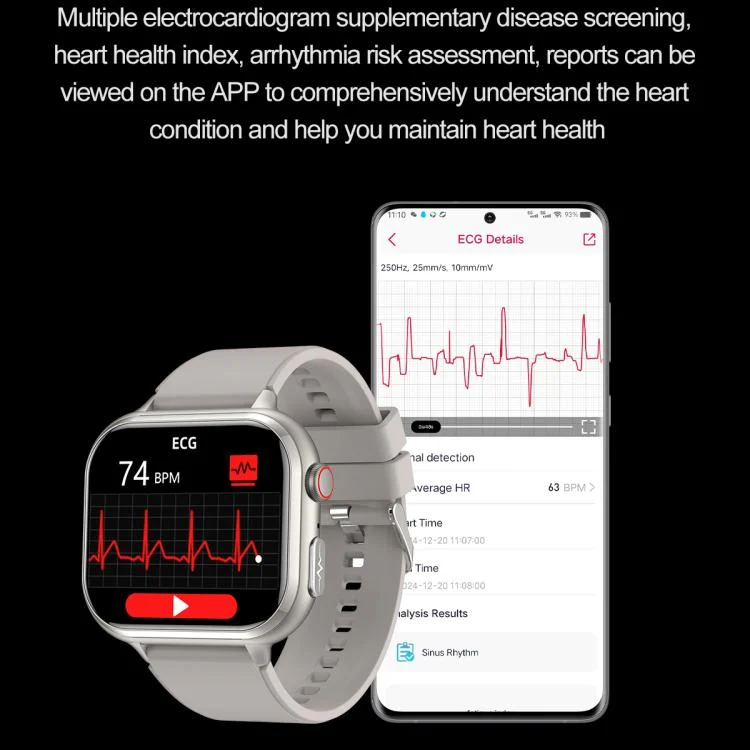 EDA0076289_B5.webp TK17 1.91 inch Horizontal Screen Silicone Strap Smart Watch Supports ECG Electrocardiogram - Image 6