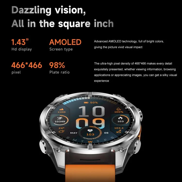 EDA0076300_B4.webp HD300 1.43 inch AMOLED Screen Dual Straps Sports Smart Watch Supports Blood Oxygen Detection - Image 5