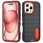 Defender Gen2 Rugged PC + Silicone Phone Case with Holder, For iPhone 16 Pro Max, For iPhone 16 Pro