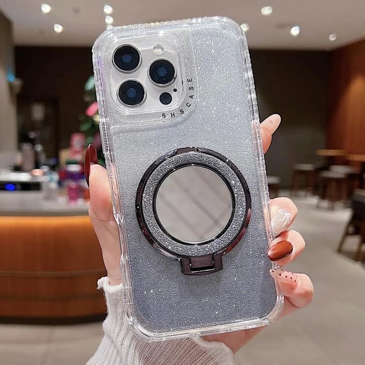 Mirror Holder Glitterr MagSafe Phone Case, For iPhone 15 Pro Max, For iPhone 15 Pro, For iPhone 15 Plus, For iPhone 15