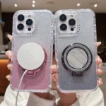 Mirror Holder Glitterr MagSafe Phone Case, For iPhone 16 Pro Max, For iPhone 16 Pro, For iPhone 16 Plus, For iPhone 16 - Image 4