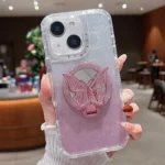 Mirror Butterfly Holder Glitterr MagSafe Phone Case, For iPhone 14 Plus, For iPhone 14, For iPhone 14 Pro, For iPhone 14 Pro Max