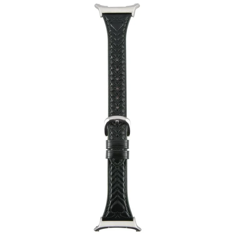 EDA007639101A_2.webp Metal Connector Heart-Shaped Embossed Leather Watch Band - Image 5