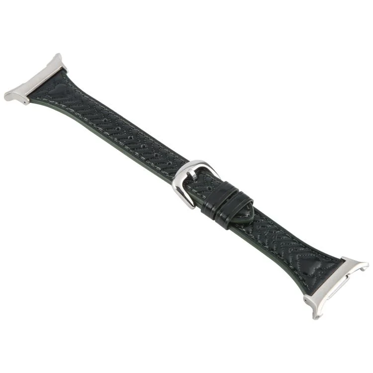 EDA007639101A_3.webp Metal Connector Heart-Shaped Embossed Leather Watch Band - Image 6