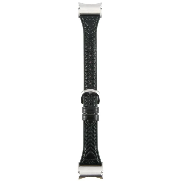 EDA007639301A_1.webp Metal Connector Heart-Shaped Embossed Leather Quick Release Watch Band - Image 4